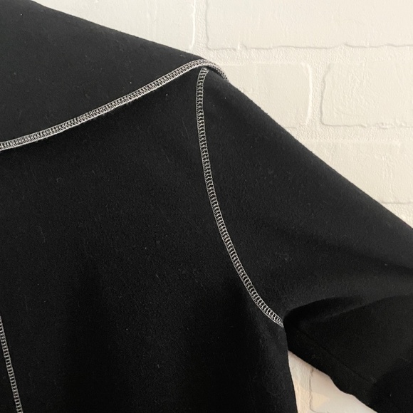 Vintage Vex Collection Women’s Pea Coat Black Contrasting stitches Wool blend M - Picture 6 of 11